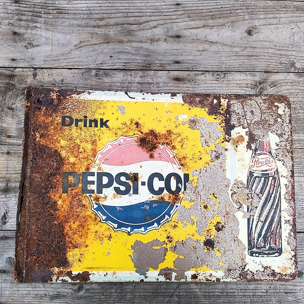 昭和レトロ PEPSI-COLA ペプシコーラ 看板 当時物 ノベルティ 王冠