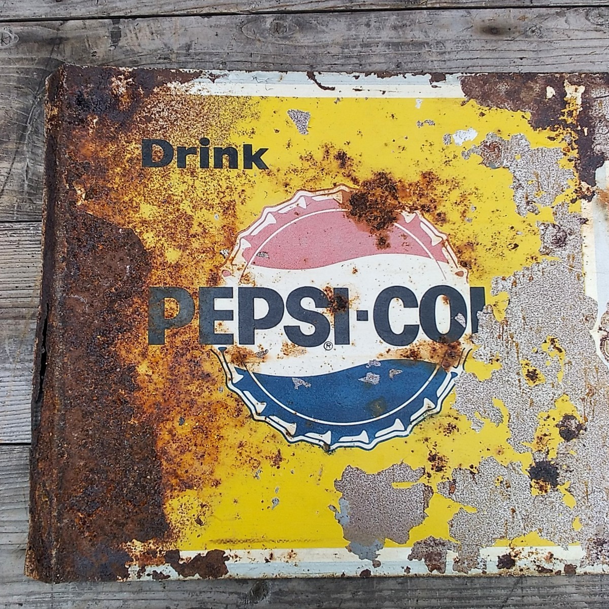 昭和レトロ PEPSI-COLA ペプシコーラ 看板 当時物 ノベルティ 王冠