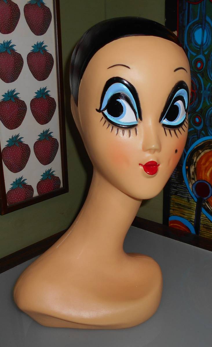 70s TWIGGY pink ヴィンテージ マネキンヘッド 昭和レトロポップ 70s