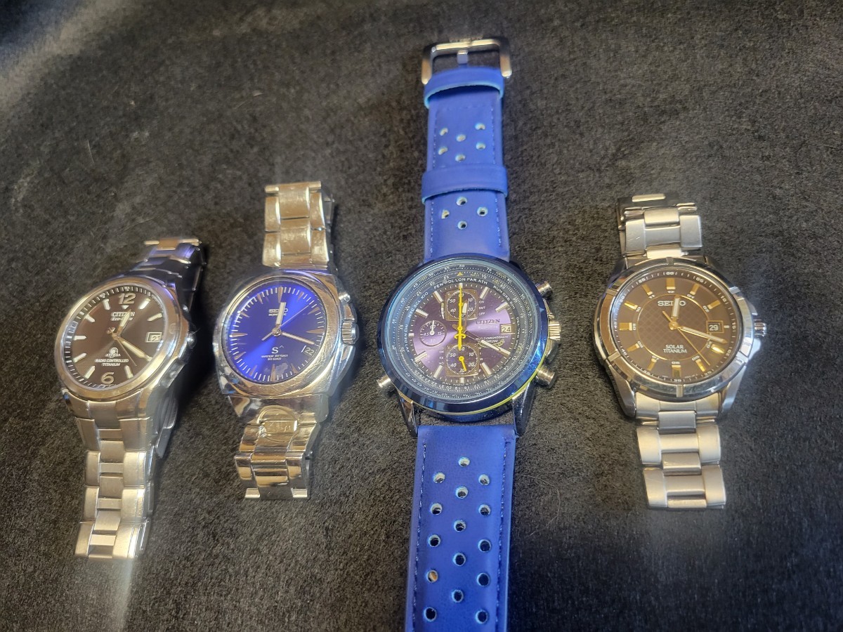 ジャンク 4点 LONGINES CITIZEN CASIO CYMA 腕時計 RADO まとめ売り 