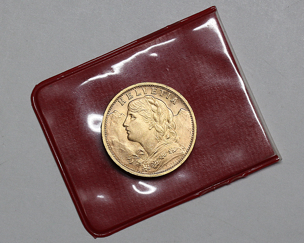 ☆ スイス金貨 HELVETIA 20フラン 1927年 重さ6.5g / 古銭 硬貨 コイン
