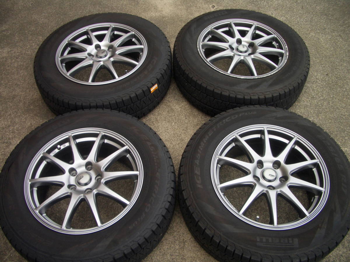 □□2304-299 SPORT ABELIA 17インチ 7.0J +48 5穴 PCD114.3 PIRELLI 225/65R17 スタッドレス 2021年製 4本 エクストレイル CX-5