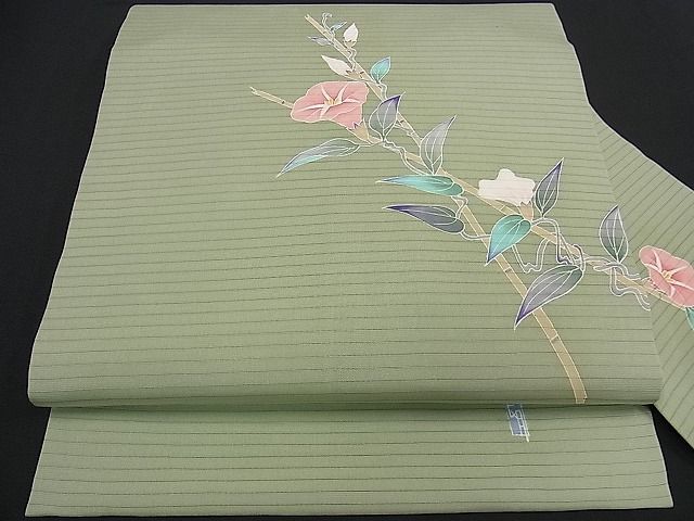 平和屋着物＊夏物 絽塩瀬 九寸名古屋帯 作家物 手描き 友禅 草花
