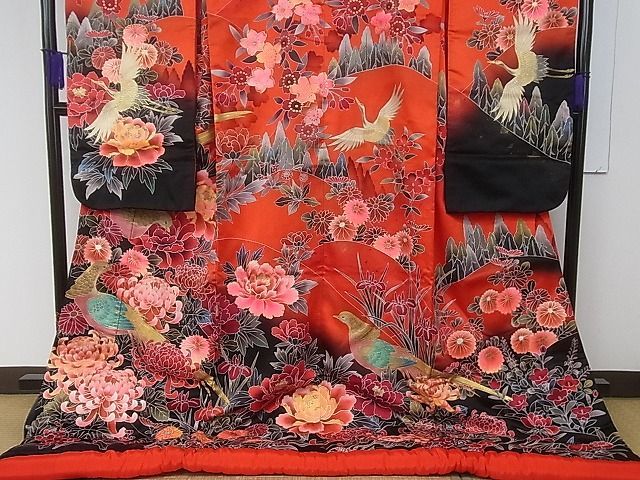 色打掛　和装　婚礼　結婚式　花嫁　神社挙式 平和屋着物□色打掛 和装 婚礼 結婚式 花嫁 神社挙式 遠山飛
