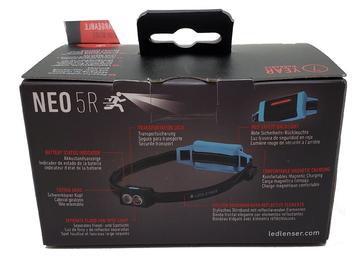 LEDLENSER/レッドレンザー NEO 5R Blackブラック/Blueブルー(502716) ヘッドランプ 600ルーメン 充電池付属 新品