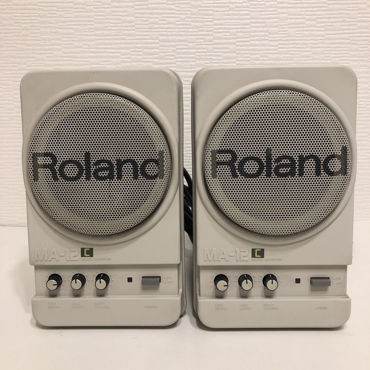 現状品】Roland ローランド MICRO モニタースピーカー MA-12C アンプ