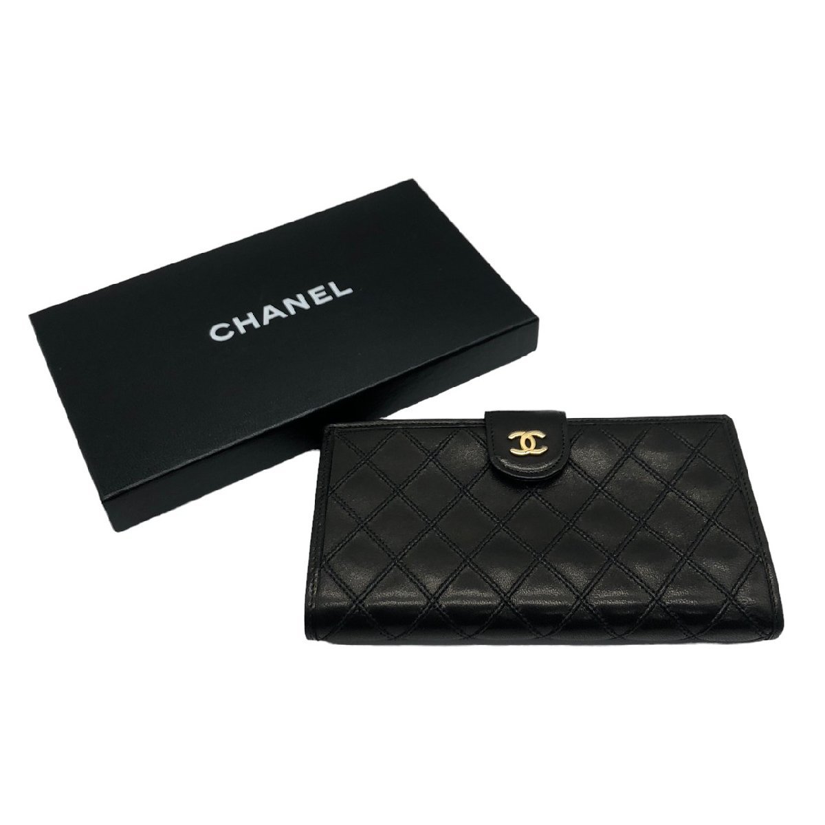 CHANEL シャネル マトラッセ ココマーク ビコローレ 長財布 - チェーン 