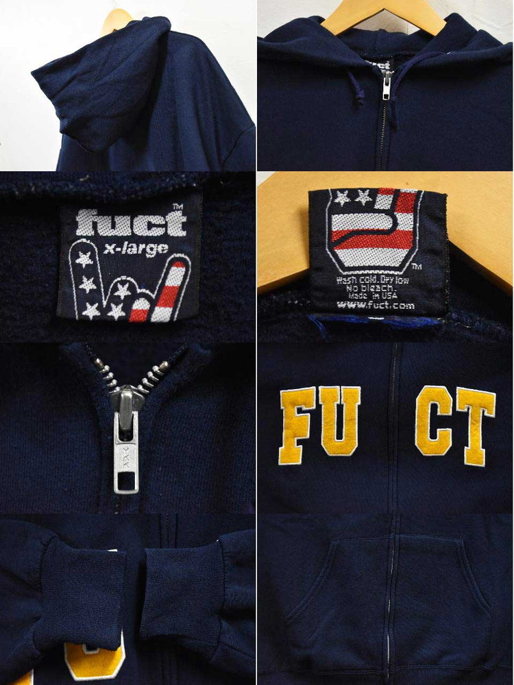 ビッグサイズ USA製 fuct ファクト フルジップ スウェット パーカ 