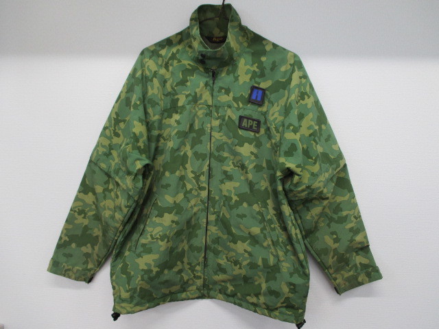 A BATHING APE ア ベイシング エイプ ナイロンジャケット 2way サイズM 迷彩 カモフラ 現状品 激安1円スタート