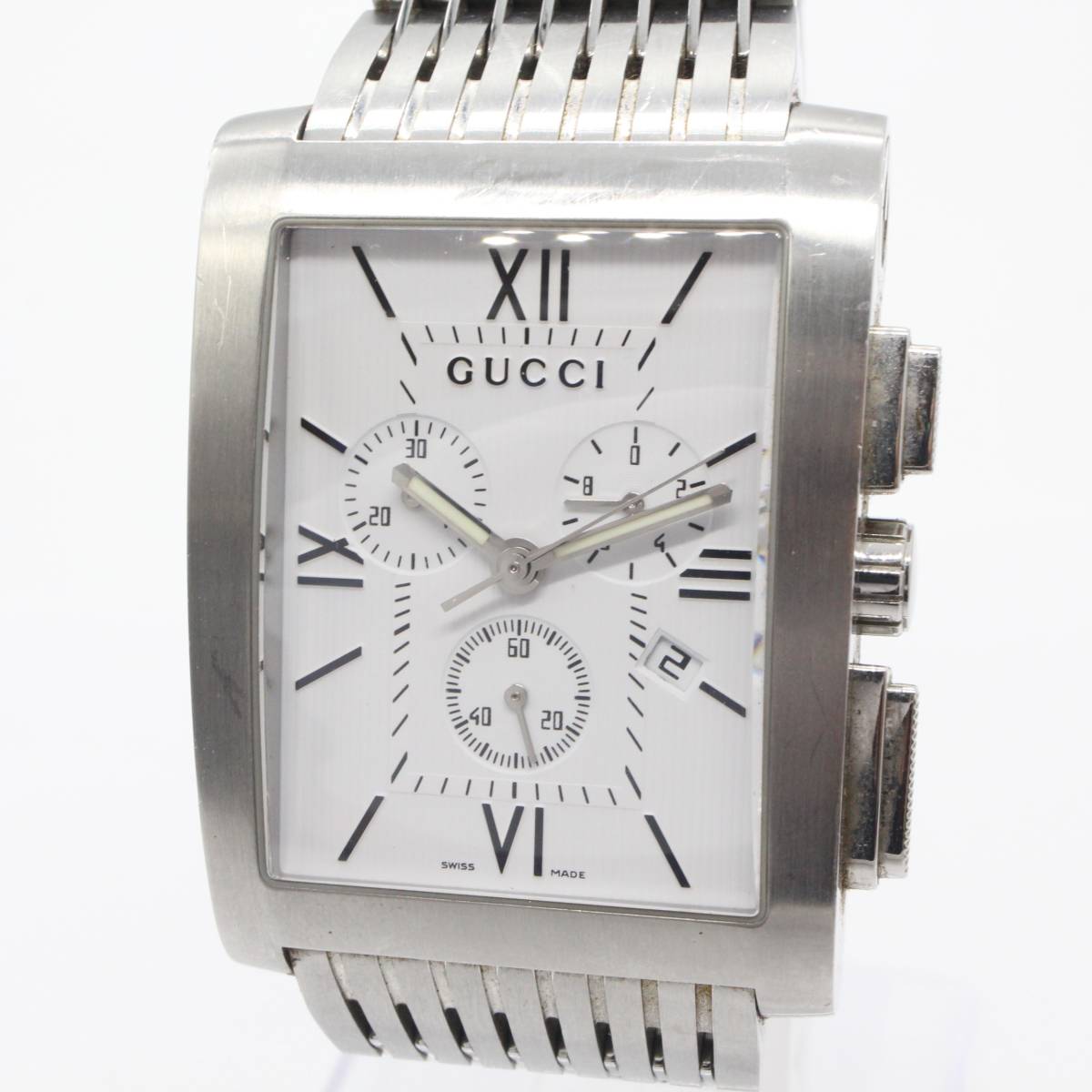 【稼動品】GUCCI 時計 8600M クロノグラフ 腕時計 本体 電池交換済み 【GUCCI グッチ】 8600M クロノグラフ デイト クォーツ