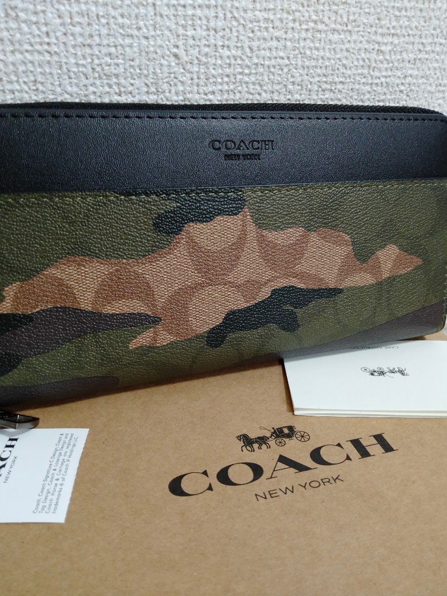 コーチ 長財布 コーチ 迷彩 ラウンドファスナー - COACH