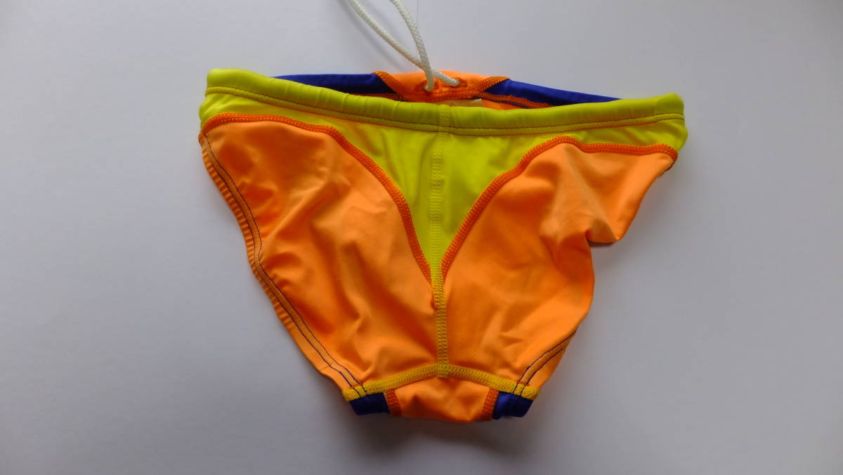 speedo MIZUNO 競泳水着 男性用 オレンジ×ブルー×黄緑 Mサイズ(M
