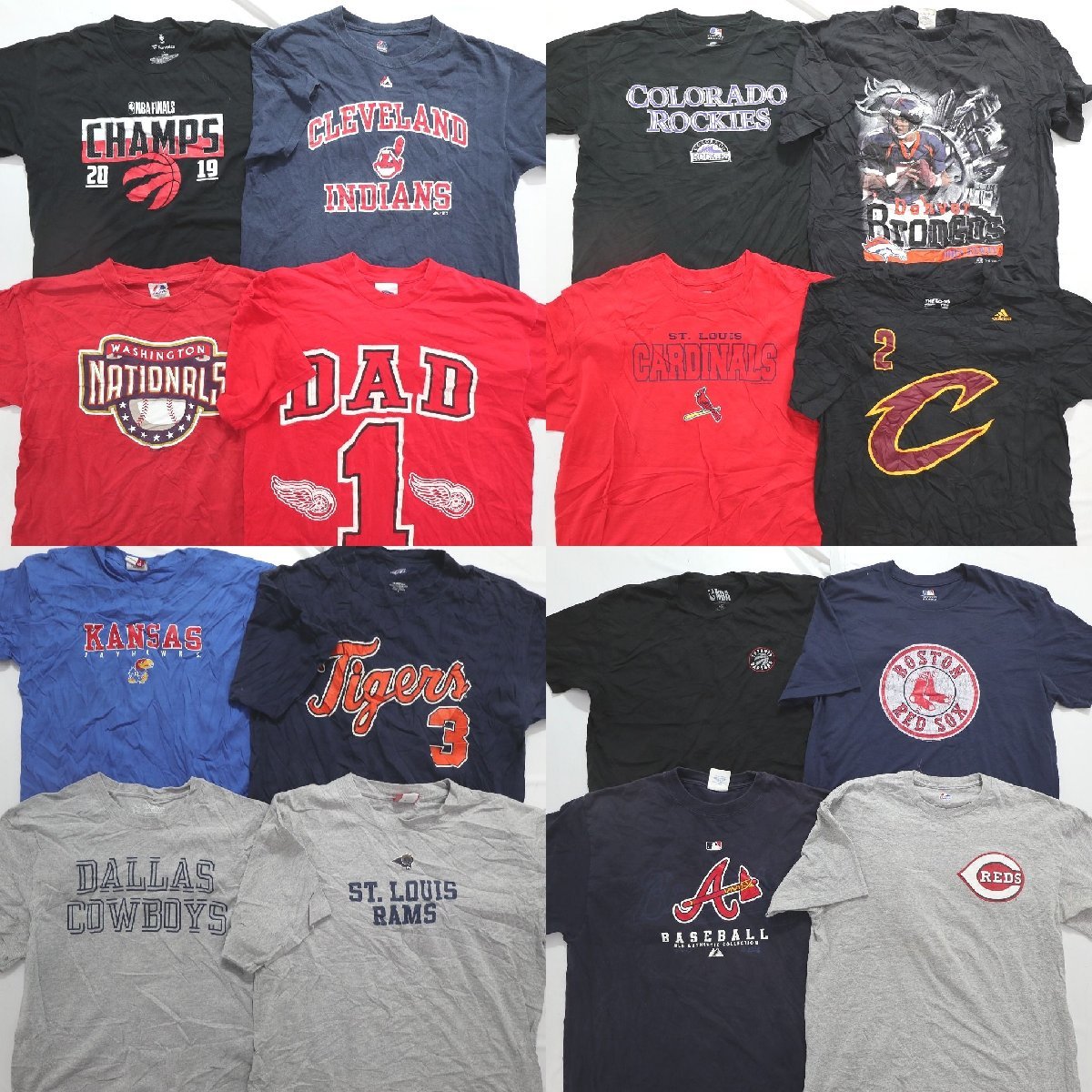 ◎プロチーム系半袖Tシャツ set ロゴ　アメフト 他 (メンズL) 16枚セット まとめ売り 古着卸 1円スタート 最落なし MN4312