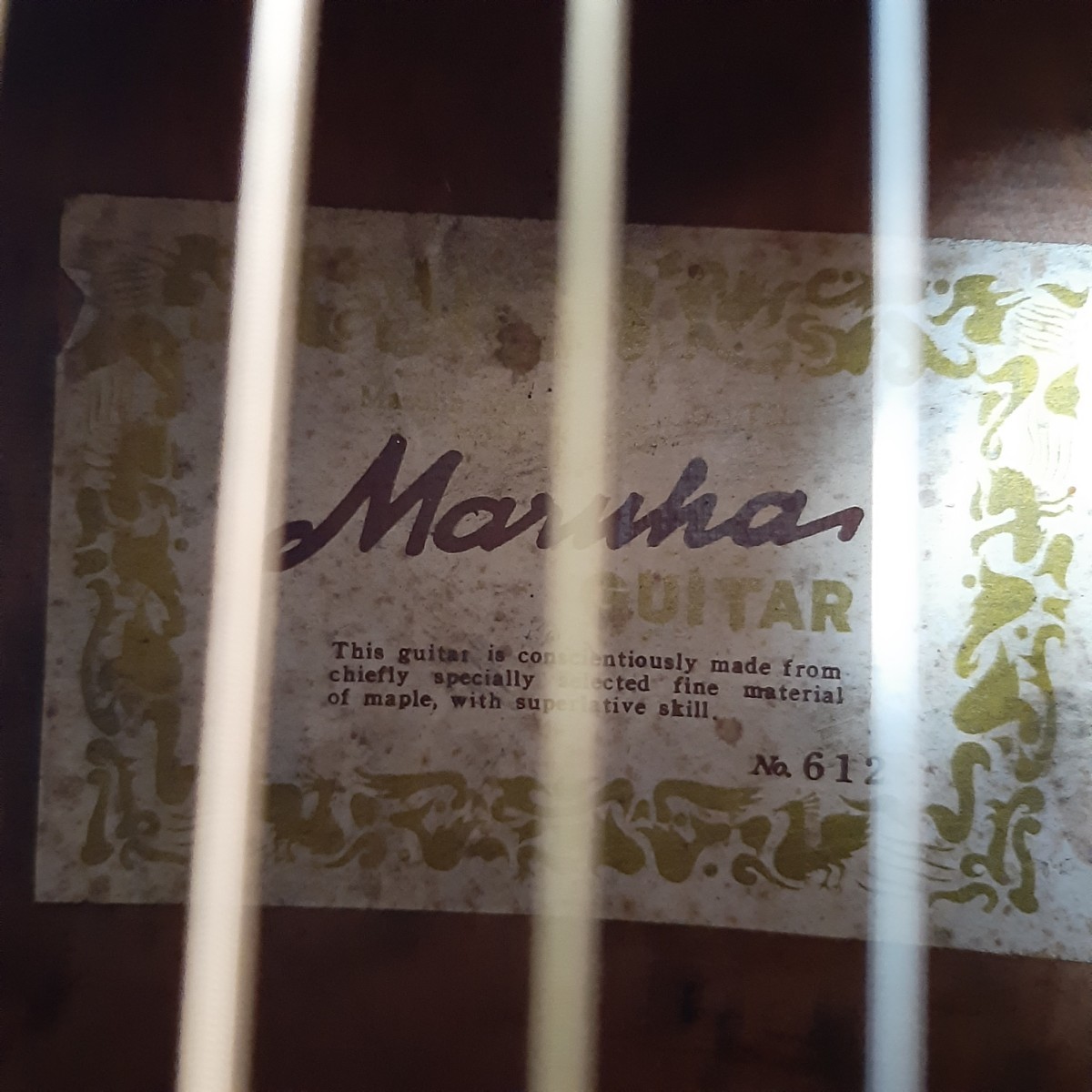 マルハMARUHA No.612 ピックギターアーチトップギター60年代のマルハ