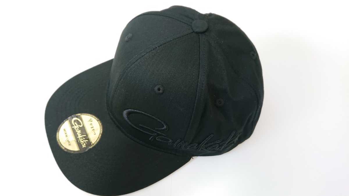 新品！！がまかつ 刺繍ロゴ フラット キャップ BLACK/黒 帽子 ラグゼ