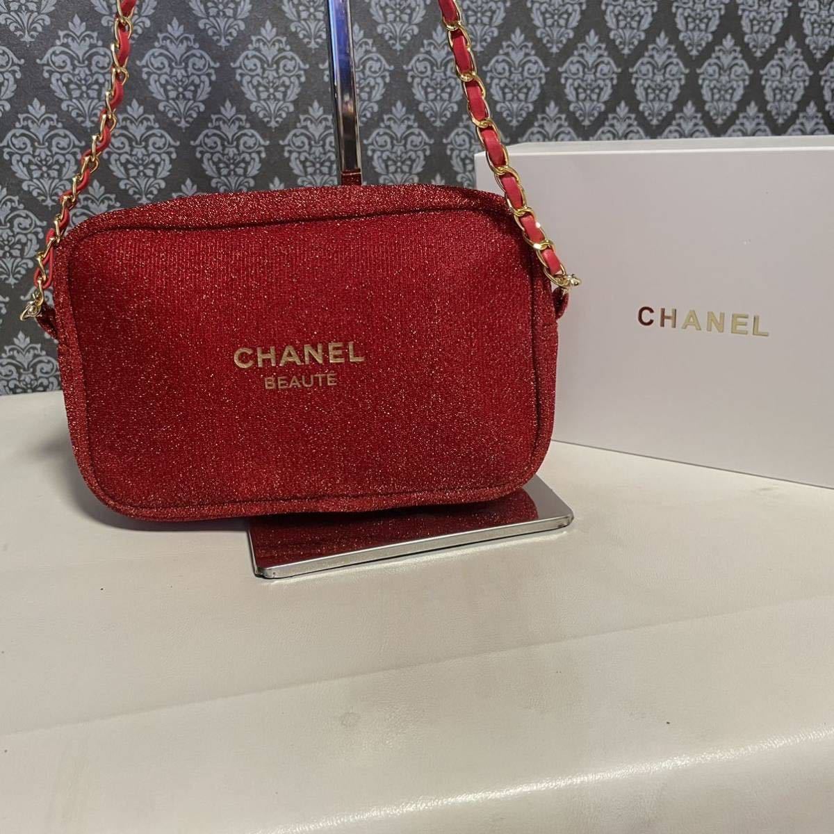 CHANEL シャネル ショルダーバッグ ポーチ バッグ 新品 未使用 赤 