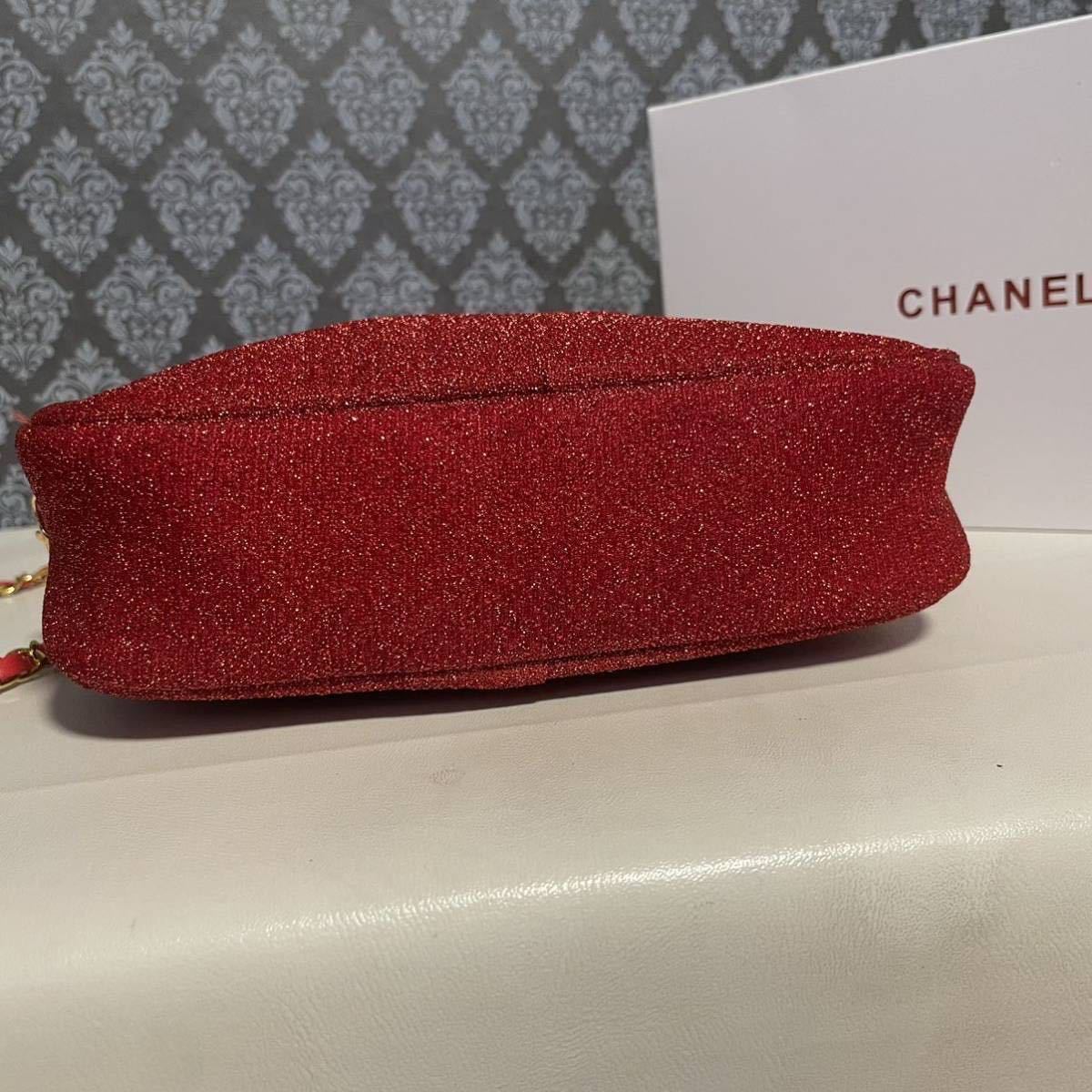 CHANEL シャネル ショルダーバッグ ポーチ バッグ 新品 未使用 赤 