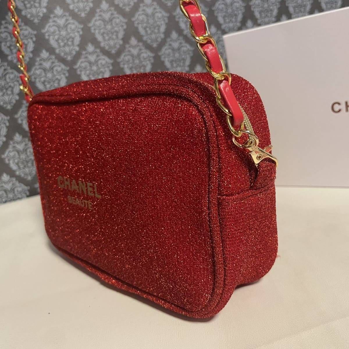 CHANEL シャネル ショルダーバッグ ポーチ バッグ 新品 未使用 赤 