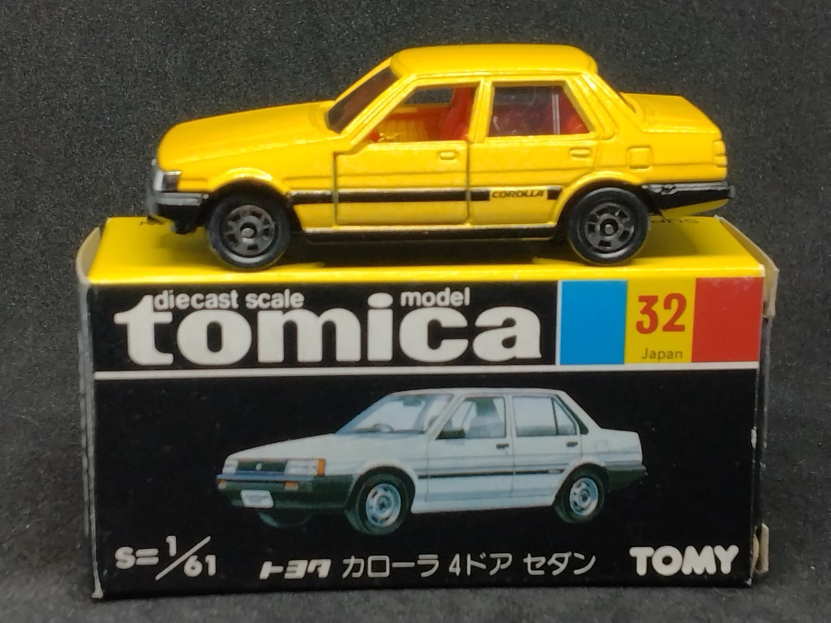 トミカ 32 日本製 トヨタ カローラ 4ドア セダン 黄色 イエロー 楽しい