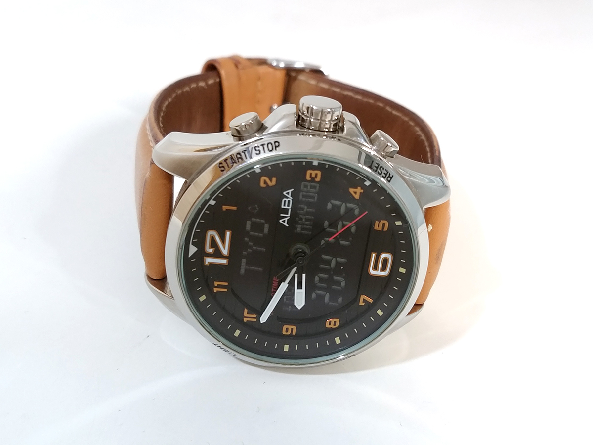 時計 SEIKO ALBA N021-X004 稼働中 SEIKO ALBA N021-X004 Digi-Ana World Time Chronograph Wrist