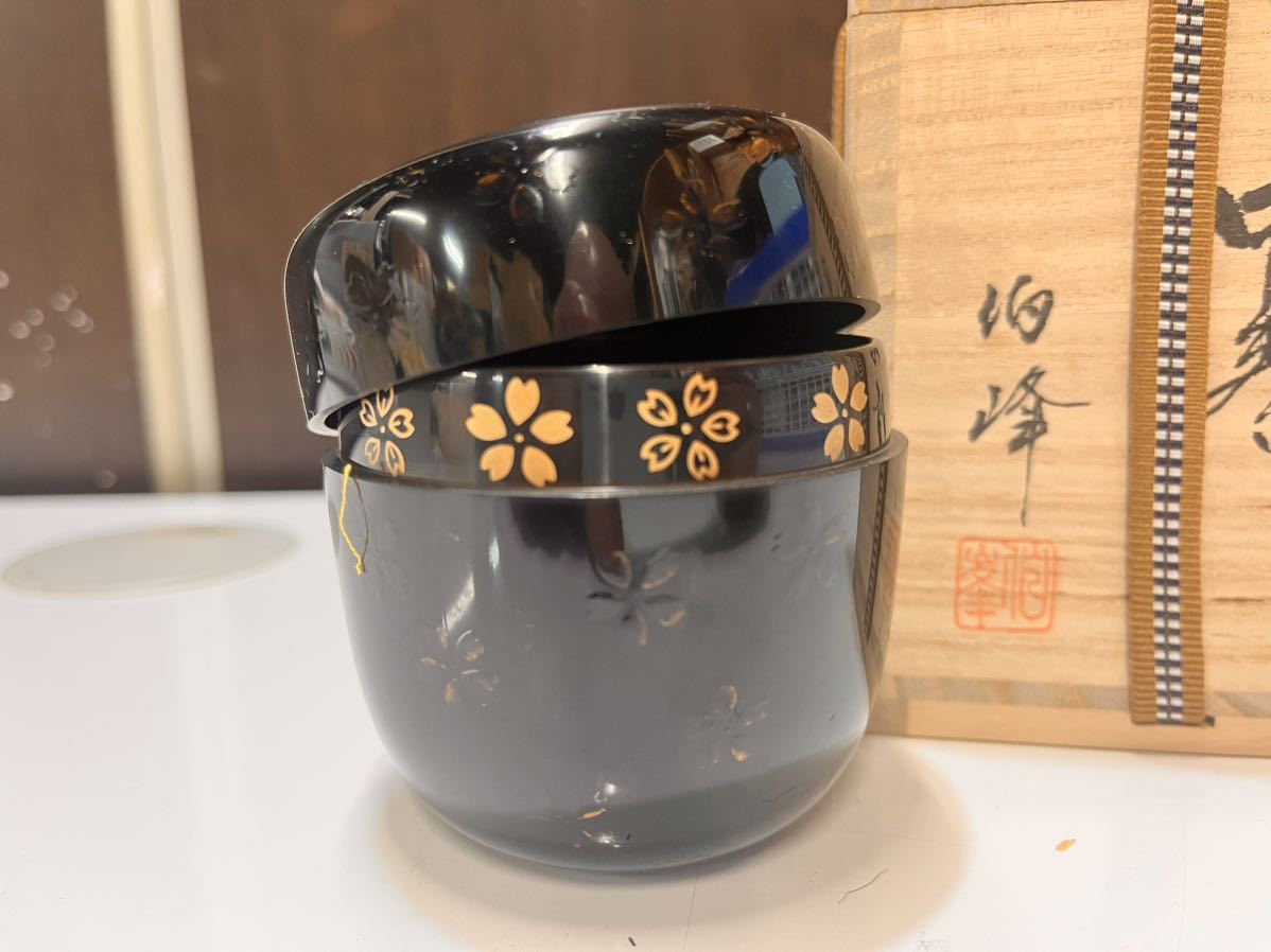 細川司光 桜蒔絵 輪島塗 大棗 茶道具 共箱 細川司光 桜蒔絵 輪島塗 大棗 茶道具 共箱 細川司光 桜蒔絵 輪島塗 大
