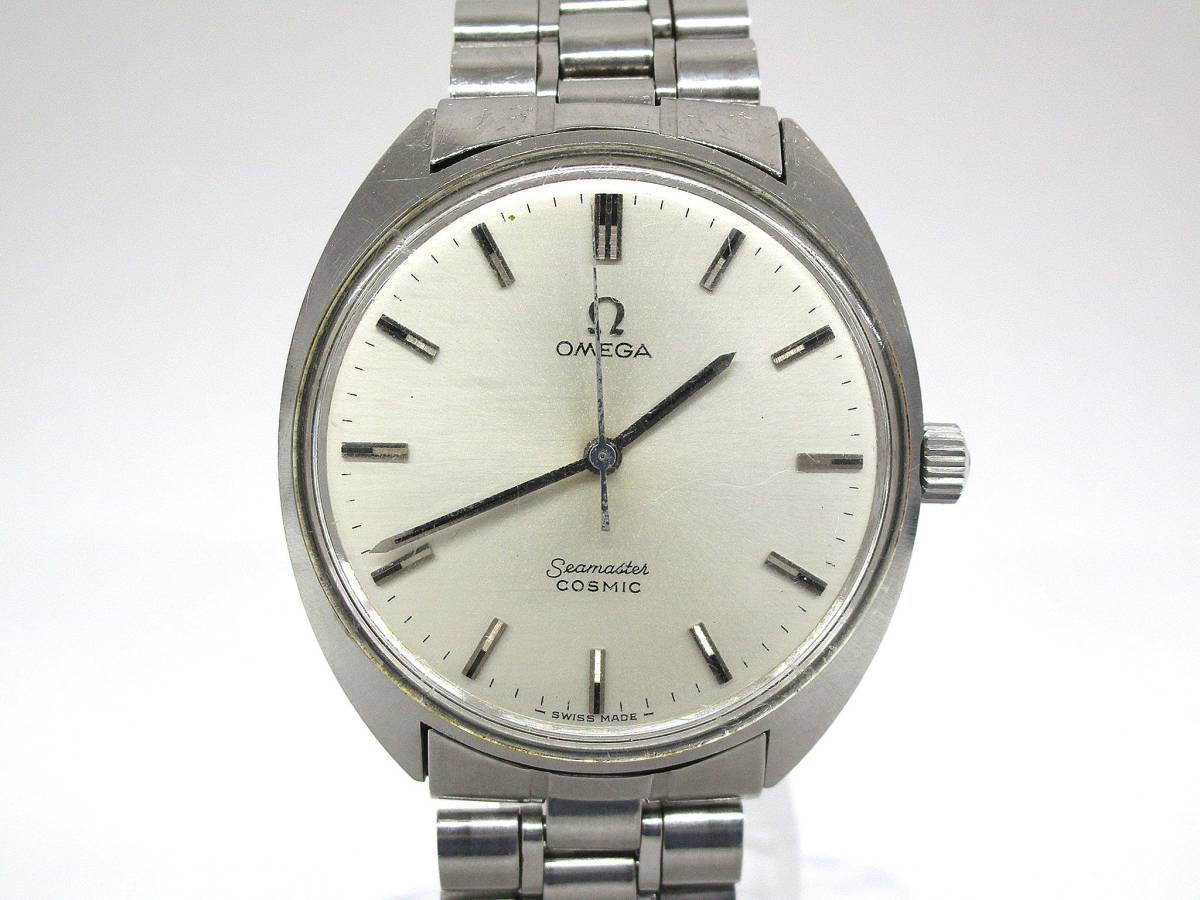 1円〜　オメガ 手巻き 135017 シーマスター コズミック ラウンド シルバー文字盤/中古腕時計