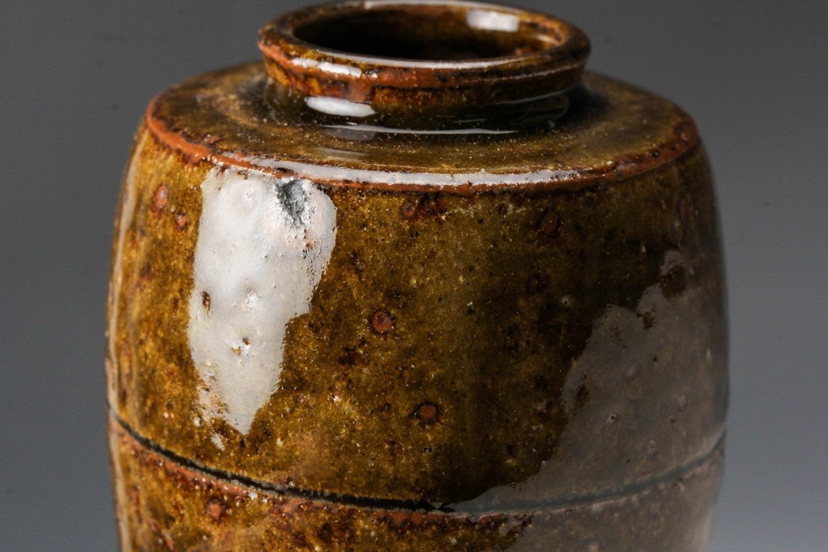 茶道具市野陶勝造 2209/◇丹波焼肩衝茶入 市野陶勝 象牙蓋