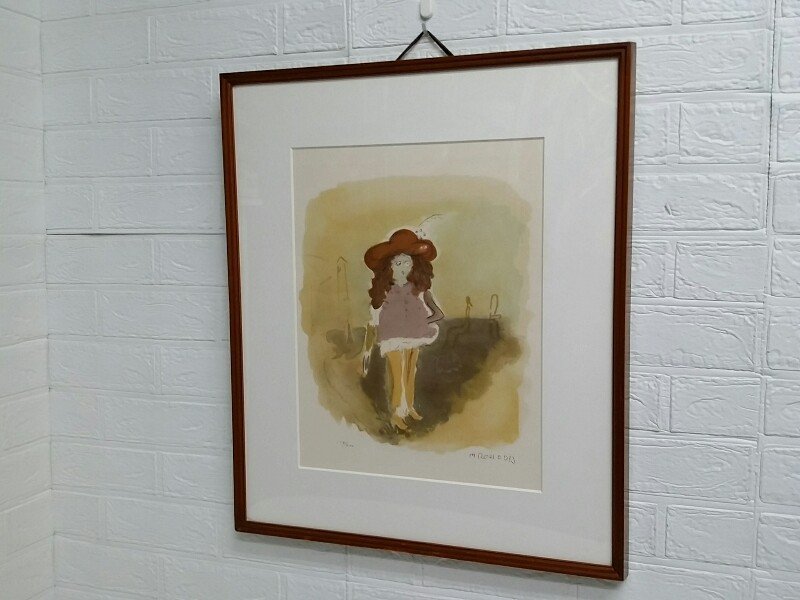 3 織田広喜 リトグラフ 少女 版画 サインあり 174/400 額付き 絵画