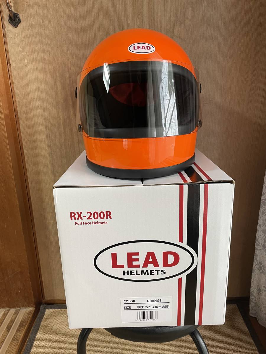 未使用】LEAD☆リード工業☆RX-200R☆オレンジ☆フリーサイズ☆族ヘル