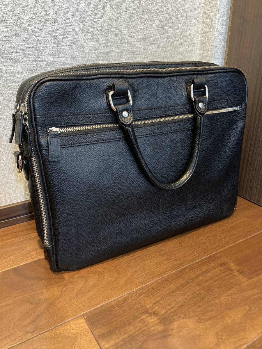 バーニーズニューヨーク ブリーフケース 黒 レザー BARNEYS NEW YORK