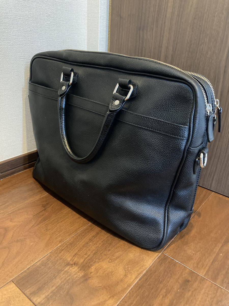 バーニーズニューヨーク ブリーフケース 黒 レザー BARNEYS NEW YORK