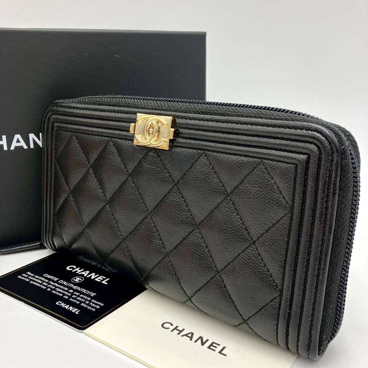 レディース 【美品】 CHANEL シャネル 長財布 ココマーク キャビア 