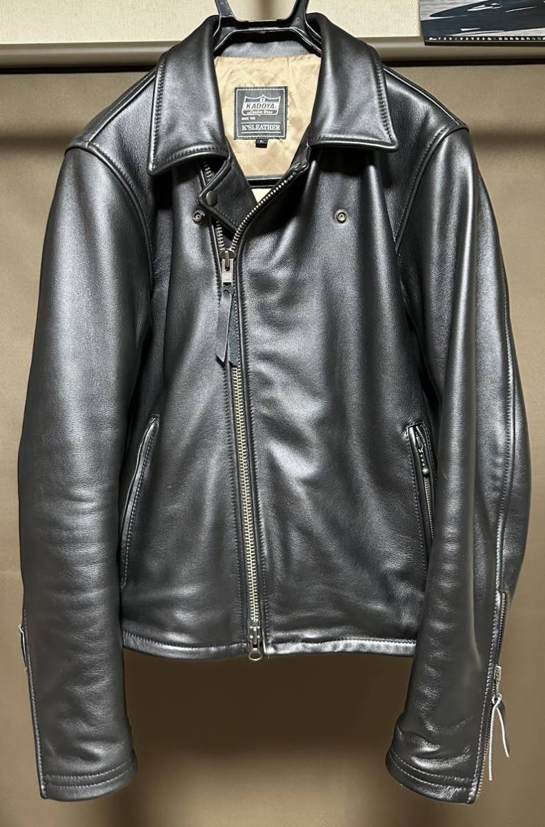 a-9 極美品 KADOYA カドヤ シングルライダースジャケット MW ブラック  