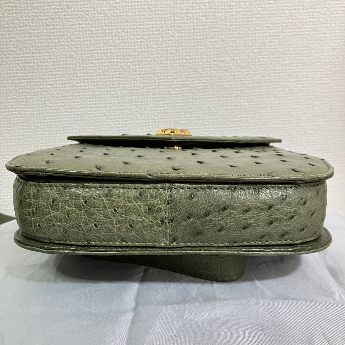 JRA オーストリッチ Ostrich ゴールド金具 ショルダーバッグ フル 