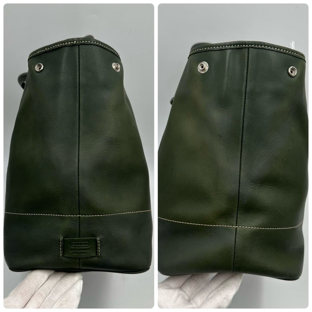 コーチ COACH メンズ トートバッグ A4 肩掛 本革 パンプトンレザー 緑 
