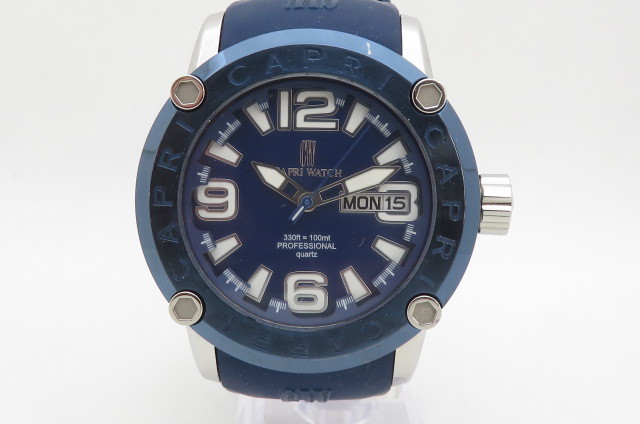 1円～【ほぼ未使用】CAPRI WATCH カプリウォッチ 316L クォーツ メンズ腕時計　K-5-13