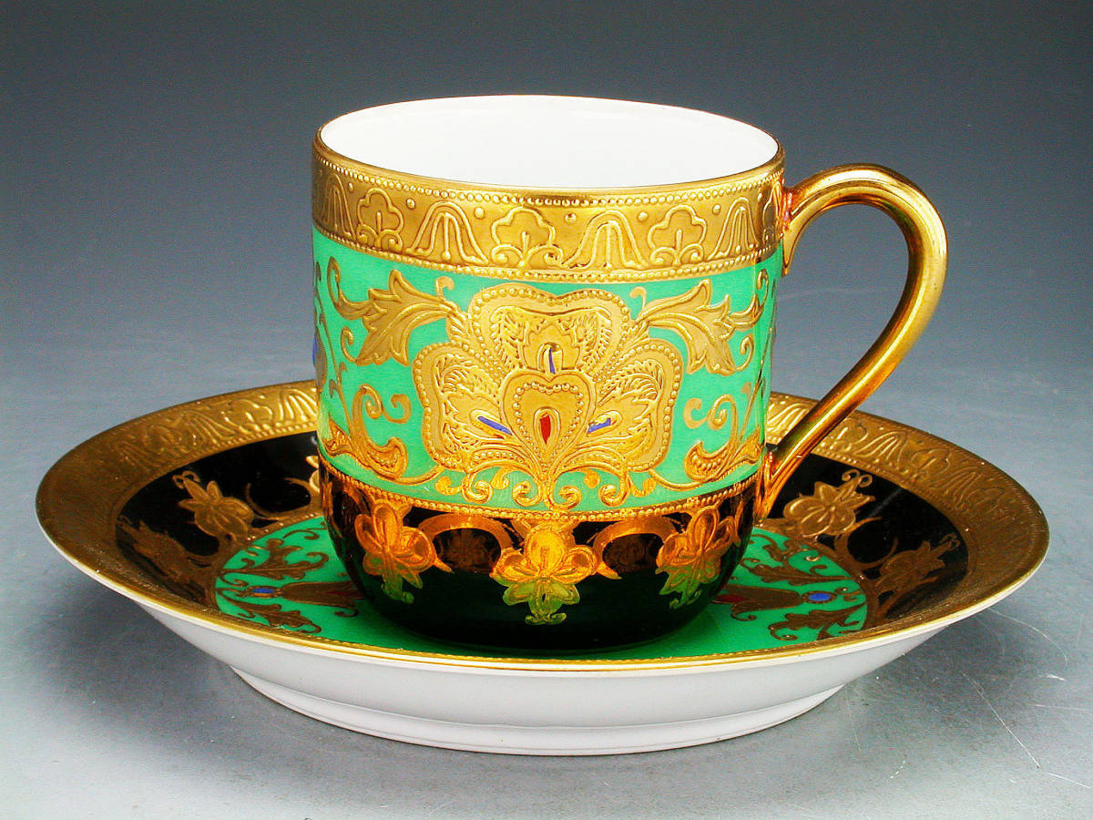 オールドノリタケ銘品!! オールドノリタケ・金盛上湖畔風景図紋ジャグ
