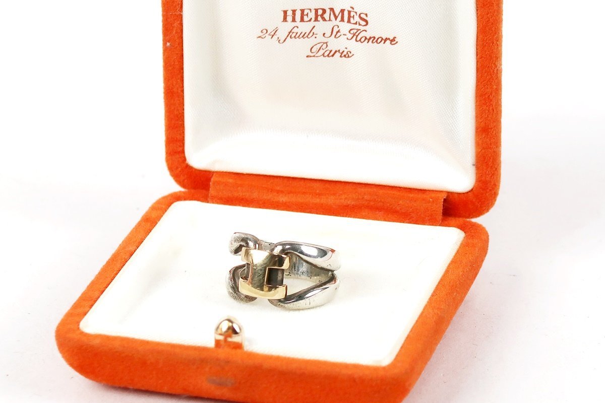 美品】HERMES エルメス シルバー ヒストリーリング 指輪 925 K18