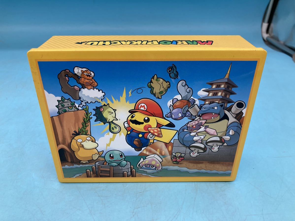 A7232O087】マリオピカチュウ お菓子の空き缶 ポケモン 