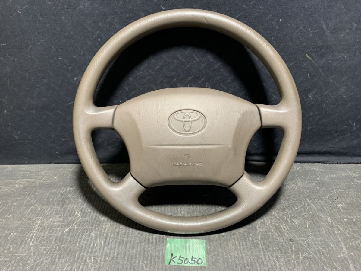 90/95系 ランドクルーザー ランクル プラド ウレタン ステアリング ハンドル ホイール 茶 ホーンパッド付 45103-30240 トヨタ純正