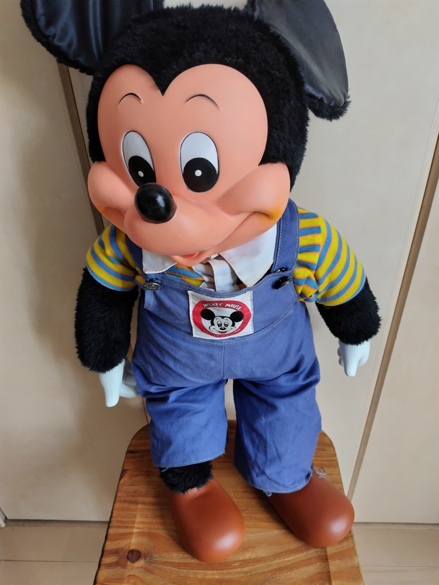 ヤングエポック ミッキーマウス ぬいぐるみ ディズニー レトロ big young epoch 約74cm オーバーオール 昭和 昭和レトロ disney mickey