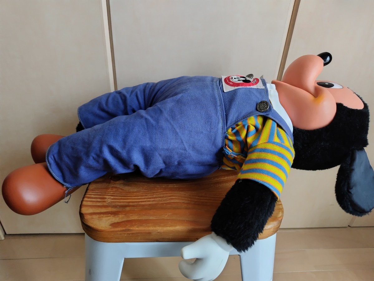 ヤングエポック ミッキーマウス ぬいぐるみ ディズニー レトロ big young epoch 約74cm オーバーオール 昭和 昭和レトロ disney mickey