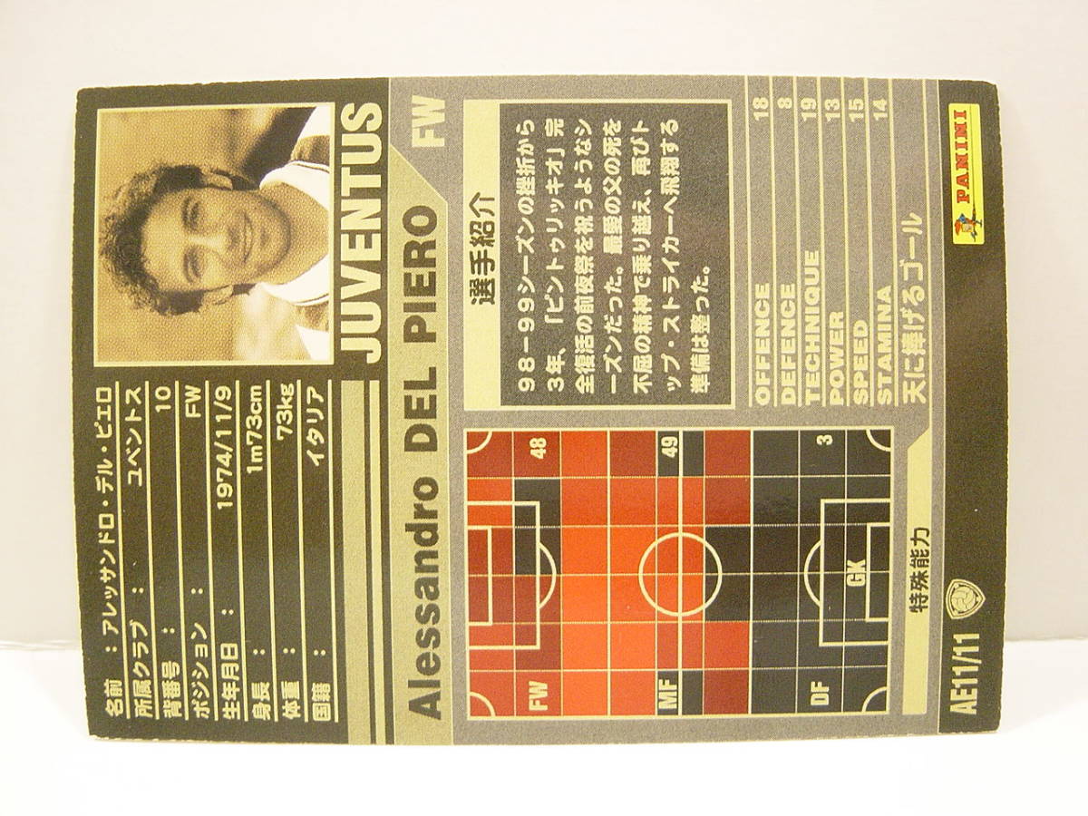 Carte Panini Calciatori 1996 – Alessandro Del Piero (Juventus) #146 – État Parfait