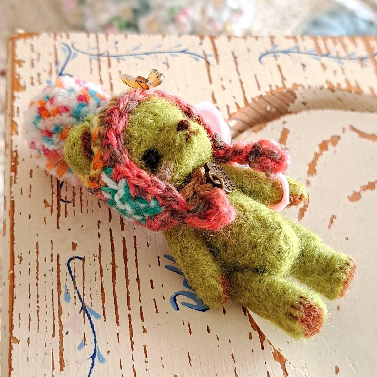 ハンドメイド 抹茶色 クマのぬいぐるみ 【公式通販】