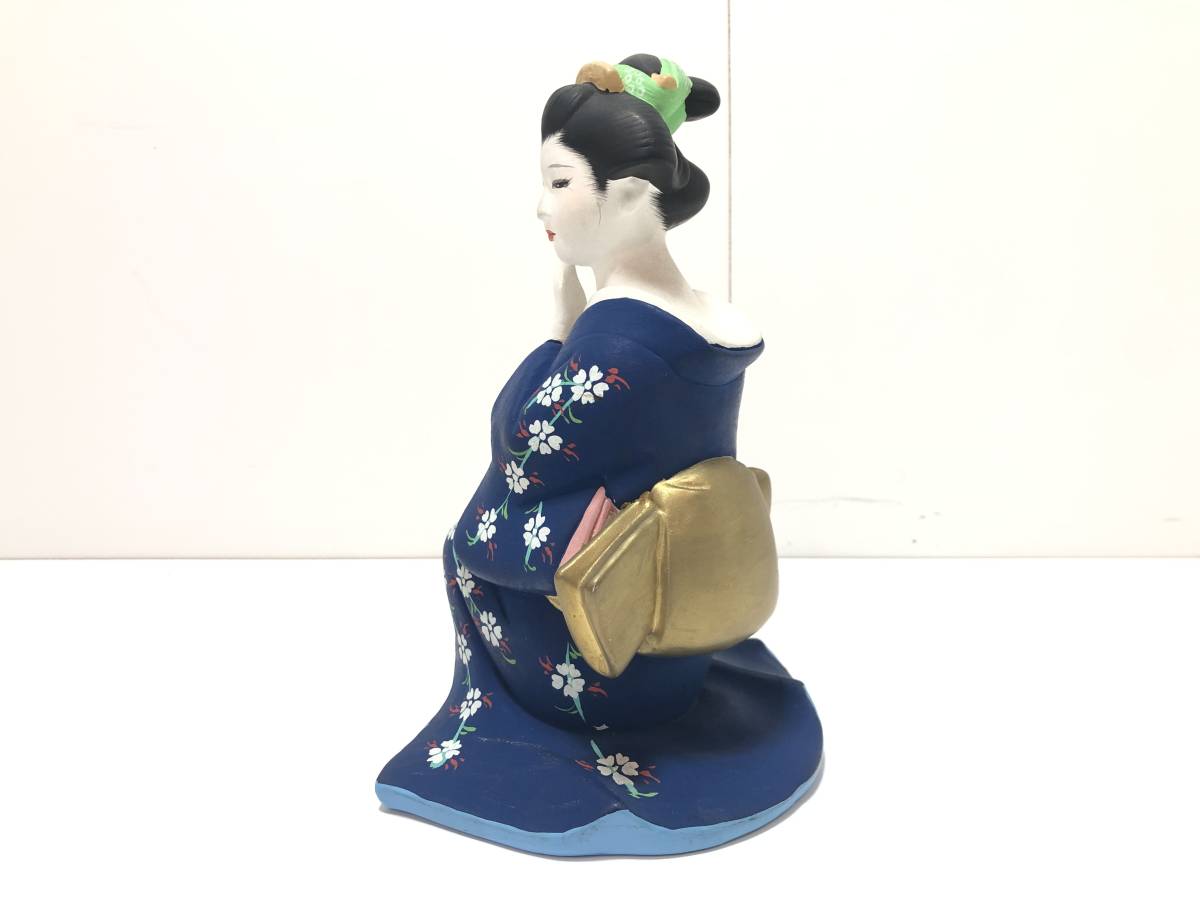 C80 裏隠絵 春画人形 博多人形 舞子 芸者 美人 枕絵 遊女 浮世絵 猫