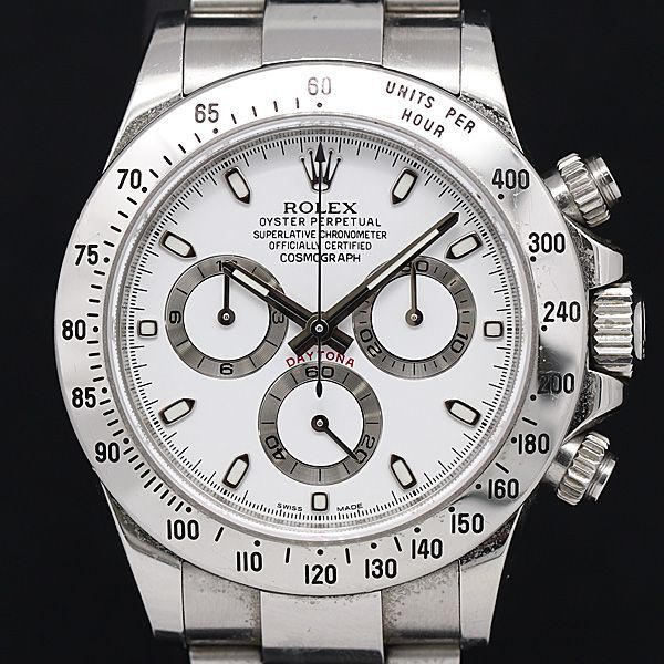 1円 稼働 良品 ロレックス デイトナ コスモグラフ 116520 AT/自動巻 白文字盤 メンズ腕時計 KOR ABC5060352