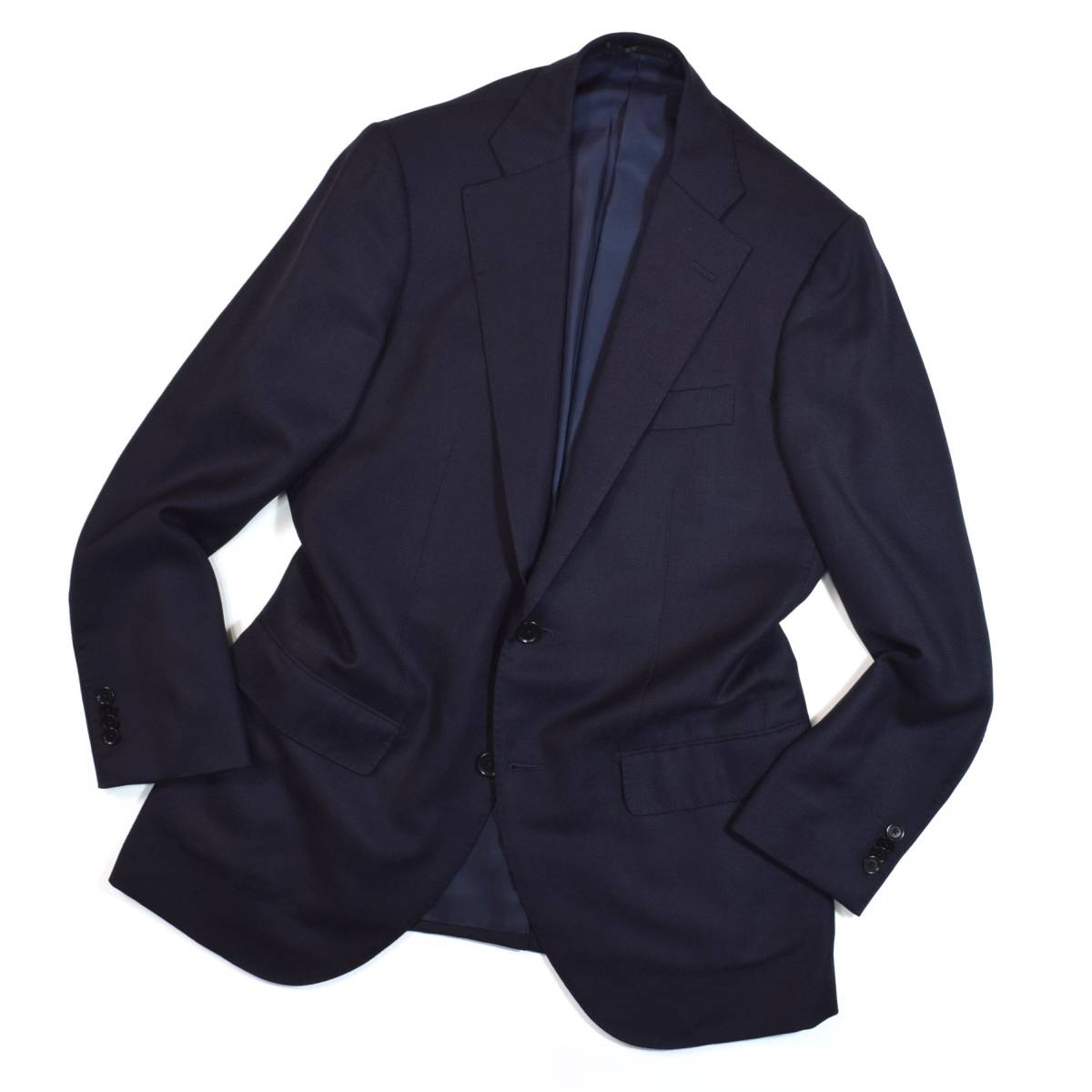 定価7.1万 トゥモローランド最高峰「PILGRIM」×【伊】ゼニア社製「HORIZON TWILL」正統派ネイビー 紺 ウール 通年生地 ジャケット 48 L