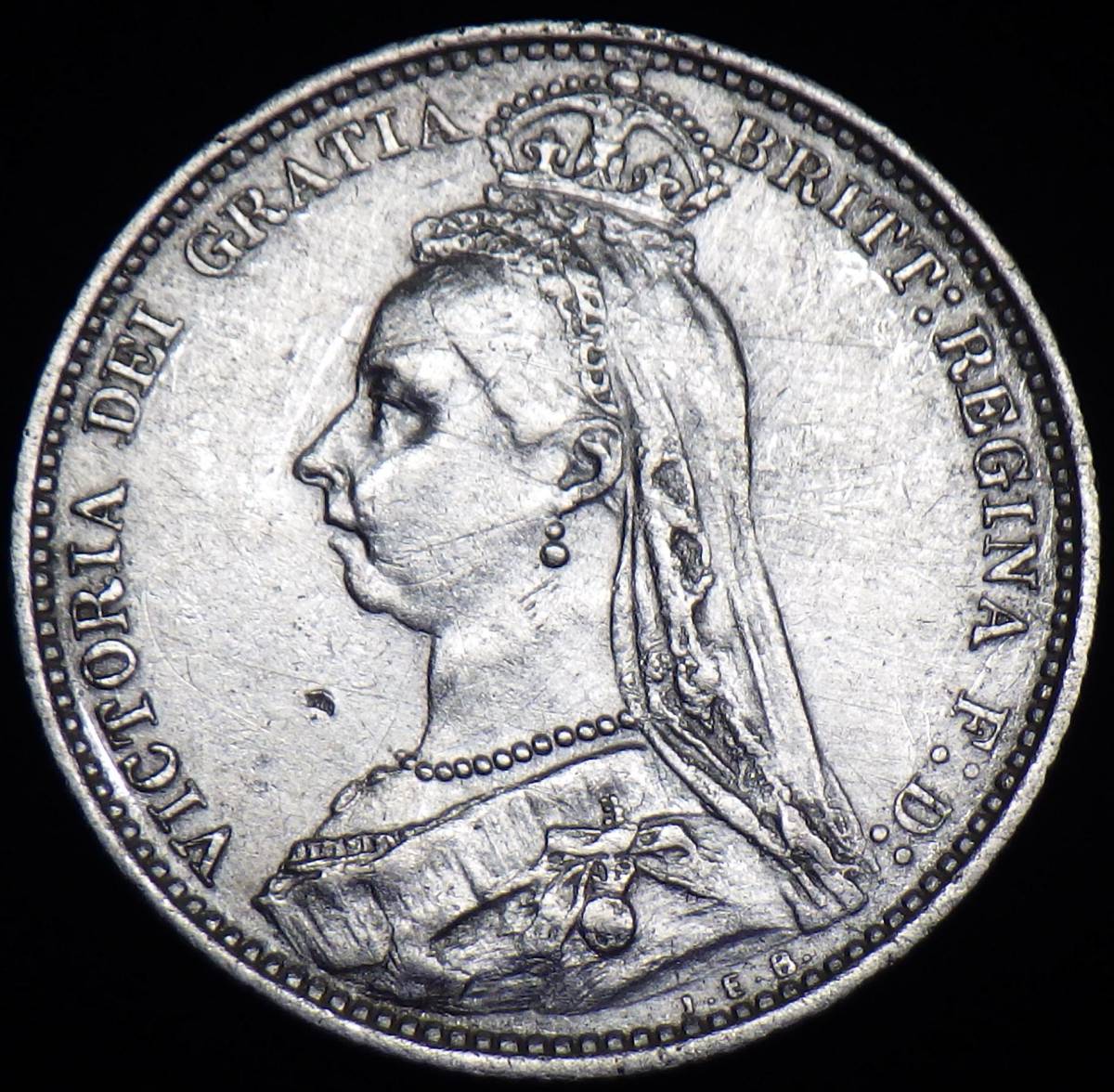 1888年 ヴィクトリア女王 銀貨 イギリス ジュビリーヘッド 1887年 ヴィクトリア女王 銀貨