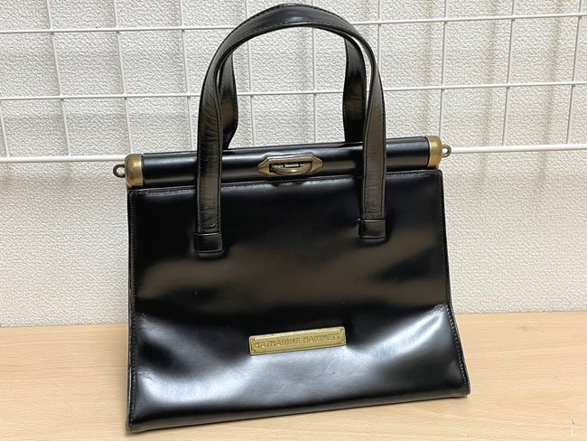 ◇KATHARINE HAMNETT/キャサリンハムネット◇ ハンドバッグ ブラック