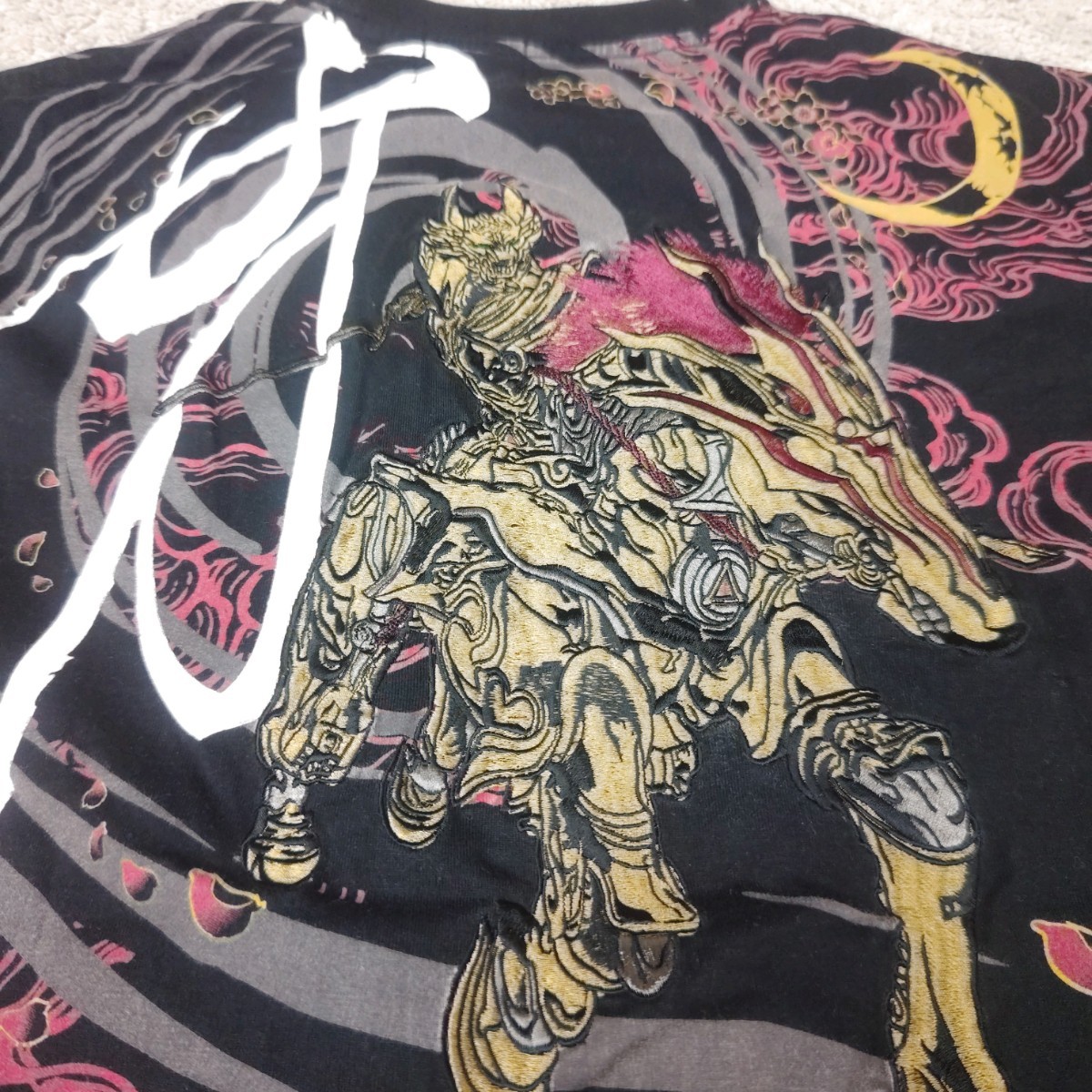 牙狼 GARO HARAKIRI 半袖 両面プリント 刺繍Tシャツ 黒 ブラック XXL 
